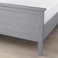 IKEA HEMNES Ліжко з матрацом, сіра морилка / Åkrehamn середньої твердості, 140x200 см 89543334 | 895.433.34