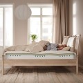 IKEA NORDLI Ліжко з контейнером і матрацом, з узголів'ям антрацит/ Åkrehamn жорсткий, 140x200 см 19541791 | 195.417.91