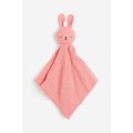 H&M Home Плед / М'яка іграшка з бавовняного мусліну, Коралово-рожевий/Кролик, 37x37 1085324009 1085324009