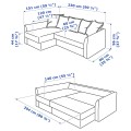 IKEA HOLMSUND Кутовий диван розкладний, Borgunda бежевий 59516898 | 595.168.98