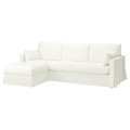 IKEA HYLTARP Чохол на 3-місний диван з шезлонгом, зліва, Халларп білий 40548267 | 405.482.67