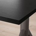 IKEA IDÅSEN ІДОСЕН Письмовий стіл з регулюванням висоти, чорний / темно-сірий, 120x70 см 19280939 | 192.809.39