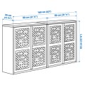 IKEA IVAR ІВАР Шафа / двері, сіро-зелений сітка, 160x30x83 см 89508118 | 895.081.18
