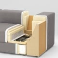 IKEA JÄTTEBO 4-місний модульний диван з шезлонгом, правосторонній / Samsala сірий / бежевий 09485205 094.852.05