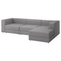 IKEA JÄTTEBO 4-місний модульний диван з шезлонгом, правосторонній / Tonerud сірий 89485211 894.852.11