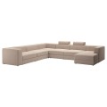 IKEA JÄTTEBO П-подібний диван, 7-місний, з кушеткою, справа з підголівником / Samsala сіро-бежевий 69510612 | 695.106.12