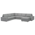 IKEA KIVIK КІВІК Кутовий диван 5-місний з шезлонгом, Tibbleby бежевий / сірий 59440479 594.404.79