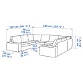 IKEA KIVIK КІВІК П-подібний диван, 6-місний, Tresund світло-бежевий 69494396 694.943.96