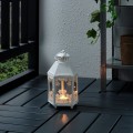 IKEA KRINGSYNT КРІНГСЮНТ Ліхтар для свічки-таблетки для дому / вулиці, білий, 21 см 70509702 | 705.097.02