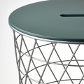 IKEA KVISTBRO КВІСТБРУ Столик із відділенням для зберігання, срібний / темно-сіро-зелений, 44 см 80533570 805.335.70