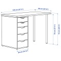 IKEA MITTCIRKEL / ALEX Письмовий стіл, яскравий сосновий/білий ефект, 120x60 см 09508674 095.086.74