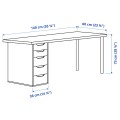 IKEA LAGKAPTEN ЛАГКАПТЕН / ALEX АЛЕКС Письмовий стіл, під білений дуб / білий, 140x60 см 19432023 194.320.23