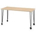 IKEA LAGKAPTEN / KRILLE Письмовий стіл, дуб білий морений чорний, 140x60 см 49509978 | 495.099.78