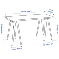 IKEA MITTCIRKEL / NÄRSPEL Письмовий стіл, ефект яскравої сосни/темно-сірого кольору, 140x60 см 09508749 | 095.087.49