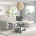 IKEA LANDSKRONA ЛАНДСКРУНА 3-місний диван, з шезлонгом Gunnared / бежевий метал 39435332 394.353.32