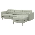 IKEA LANDSKRONA ЛАНДСКРУНА 3-місний диван, з шезлонгом / Gunnared світло-зелений / метал 79272682 792.726.82