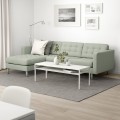 IKEA LANDSKRONA ЛАНДСКРУНА 3-місний диван, з шезлонгом / Gunnared світло-зелений / метал 79272682 792.726.82