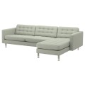 IKEA LANDSKRONA ЛАНДСКРУНА 4-місний диван, з шезлонгом / Gunnared світло-зелений / метал 09270455 092.704.55