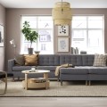 IKEA LANDSKRONA 4-місний диван з козеткою, Gunnared темно-сірий / дерево 19554302 195.543.02