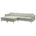 IKEA LANDSKRONA 4-місний диван з козеткою, Gunnared світло-зелений / метал 99554303 995.543.03
