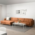 IKEA LANDSKRONA ЛАНДСКРУНА 5-місний диван, з шезлонгами / Grann / Bomstad золотисто-коричневий / дерево 29269154 292.691.54