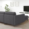IKEA LANDSKRONA ЛАНДСКРУНА 5-місний диван, з шезлонгами / Gunnared темно-сірий / дерево 49269983 492.699.83