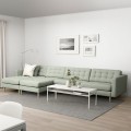 IKEA LANDSKRONA ЛАНДСКРУНА 5-місний диван, з шезлонгами / Gunnared світло-зелений / дерево 39269993 392.699.93