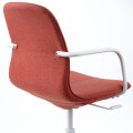 IKEA LÅNGFJÄLL ЛОНГФЬЄЛЛЬ Офісне крісло з підлокітниками, Gunnared червоно-помаранчевий / білий 99507726 | 995.077.26