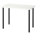 IKEA LINNMON ЛІННМОН / ADILS АДІЛС Стіл, білий / чорний, 100x60 см 09932177 | 099.321.77