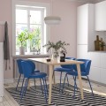 IKEA LISABO / KRYLBO Стіл та 4 стільці, шпон ясена/тонеруд синій, 140 см 99535545 995.355.45