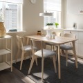 IKEA LISABO / LISABO Стіл та 4 стільці, попіл / Tallmyra білий / чорний, 140x78 см 99554826 995.548.26