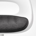IKEA LOBERGET ЛОБЕРГЕТ / MALSKÄR МАЛЬШЕР Поворотне крісло + подушка, білий / темно-сірий 99445451 | 994.454.51