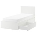 IKEA MALM МАЛЬМ Ліжко з 2 шухлядами, білий / Luröy, 90x200 см 29011507 290.115.07