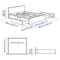 IKEA MALM МАЛЬМ Ліжко двоспальне з 4 шухлядами, шпон дуба білений, 160x200 см 99022673 | 990.226.73