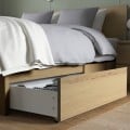 IKEA MALM МАЛЬМ Ліжко двоспальне з 2 шухлядами, шпон дуба білений, 180x200 см 79176483 | 791.764.83