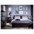 IKEA MALM Ліжко з матрацом, чорно-коричневий / Valevåg твердий, 160x200 см 79536838 | 795.368.38