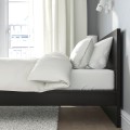 IKEA MALM МАЛЬМ Ліжко двоспальне, високе, чорно-коричневий, 140x200 см 49929229 | 499.292.29