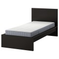 IKEA MALM Ліжко з матрацом, чорно-коричневий / Valevåg твердий, 90x200 см 69536834 695.368.34