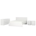 IKEA MALM МАЛЬМ Набір меблів для спальні 4 шт, білий, 180x200 см 19495162 | 194.951.62