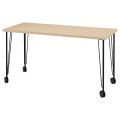 IKEA MÅLSKYTT / KRILLE Письмовий стіл, okl береза/чорний, 140x60 см 29509998 295.099.98