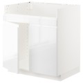 IKEA METOD МЕТОД Шафа під мийку HAVSEN, білий / Voxtorp глянцевий / білий, 80x60 см 59454782 594.547.82