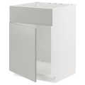 IKEA METOD Шафа під мийку / двері / фасад, білий / Хавсторп світло-сірий, 60x60 см 99538983 995.389.83