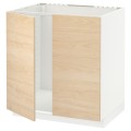 IKEA METOD МЕТОД Підлогова шафа для мийки, білий / Askersund візерунок світлий ясен, 80x60 см 89454790 894.547.90