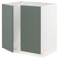 IKEA METOD МЕТОД Підлогова шафа для мийки, білий / Bodarp сіро-зелений, 80x60 см 79461164 794.611.64