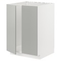 IKEA METOD Підлогова шафа для мийки, білий / Хавсторп світло-сірий, 60x60 см 89538403 895.384.03
