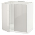 IKEA METOD МЕТОД Підлогова шафа для мийки, білий / Ringhult світло-сірий, 80x60 см 49459935 494.599.35