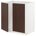 IKEA METOD МЕТОД Підлогова шафа для мийки, білий / Sinarp коричневий, 80x60 см 49456300 494.563.00