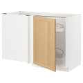 IKEA METOD Кутова підлогова шафа з висувною секцією, білий / дуб Forsbacka, 128x68 см 39509318 395.093.18