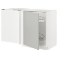 IKEA METOD Кутова підлогова шафа з висувною секцією, білий / Хавсторп світло-сірий, 128x68 см 89538163 895.381.63