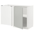IKEA METOD Кутова підлогова шафа з полицею, білий / Хавсторп світло-сірий, 128x68 см 19538005 195.380.05